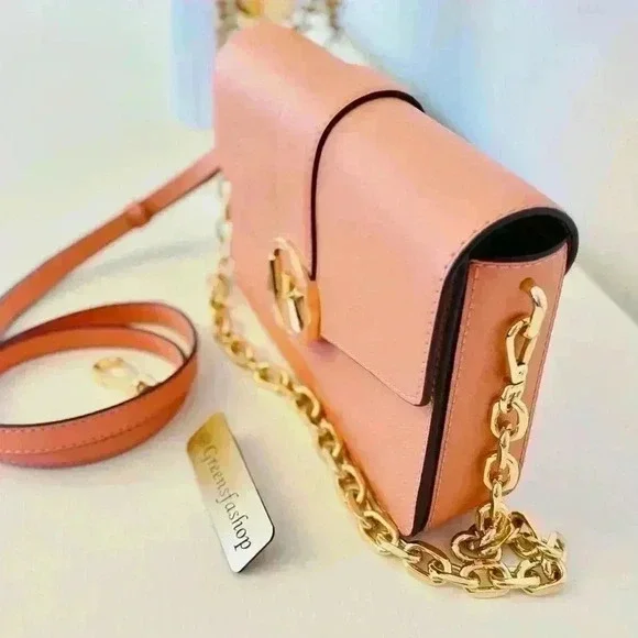 Michael Kors Carmen Medium Monogram Flap Crossbody leather sherbert - Picture 3 of 11